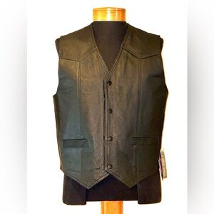Classic Leather Motorcycle Vest